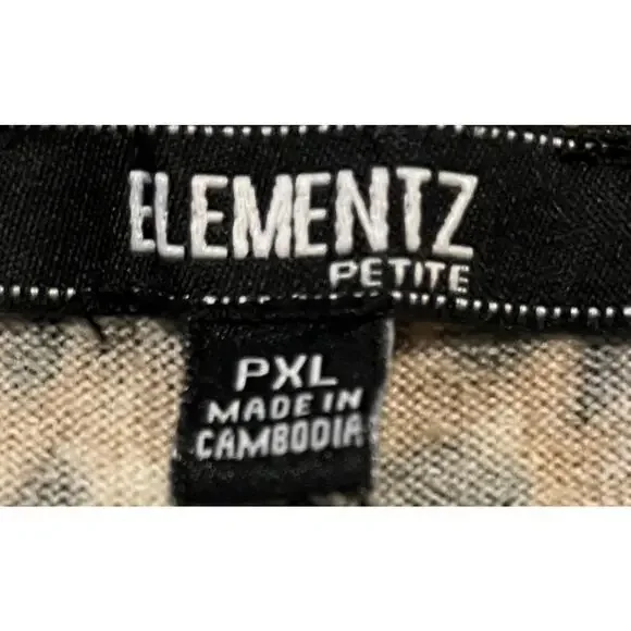 ELEMENTZ DOLMAN SLEEVE, ROUND NECK, TUNIC TOP, WOMENS, PXL, BROWN & TAN ANIMAL - Picture 9 of 11